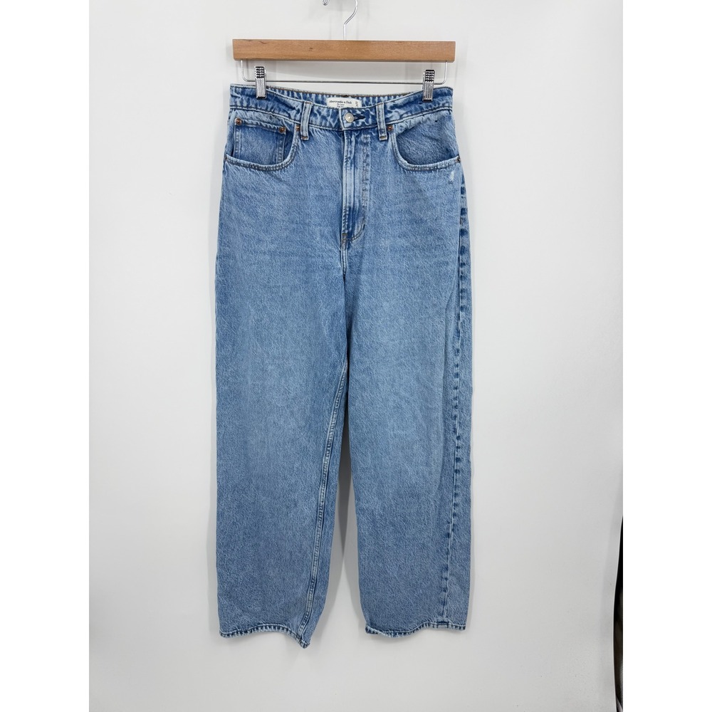 Abercrombie & Fitch Loose High Rise Jeans Women 27 4R Blue Curve Love 155D1095